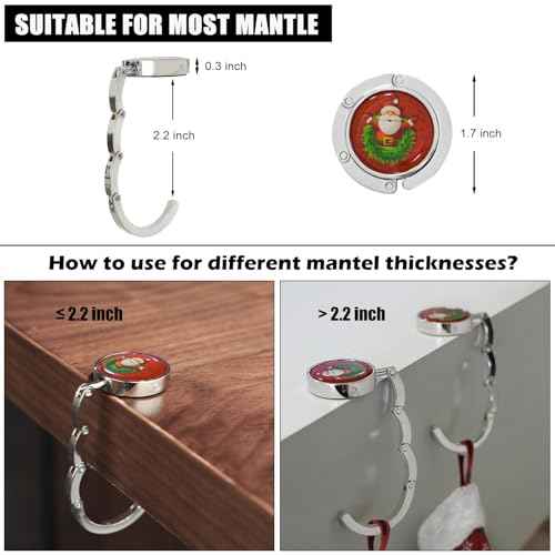 Christmas Stocking Holders for Mantle Set 4, Fireplace Stocking Holder, Metal Stocking Hangers for Mantle, 4 Pcs Hooks Garland Hanging Party Decoration Silver Flat Dog Heavy Xmas Weighted Mantel Decor