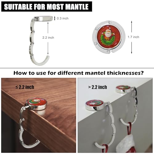 Christmas Stocking Holders for Mantle Set 4, Fireplace Holder, Metal