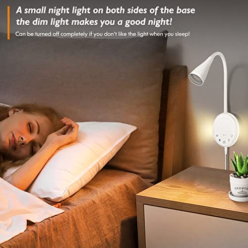 LED Wall Mounted Reading Light with Touch Control & Dimmable Night Light - White