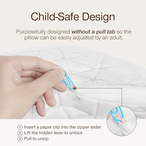 Coop Home Goods Original Toddler Adjustable Pillow - Soft, Breathable, Washable 19x13 in, CertiPUR-US & GREENGUARD Gold Certified