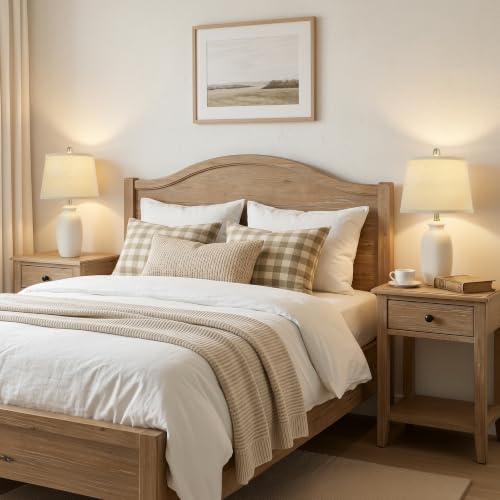 Luvkczc 22.75" Ceramic Nightstand Lamps Set of 2 - Off-White Bedside Decor