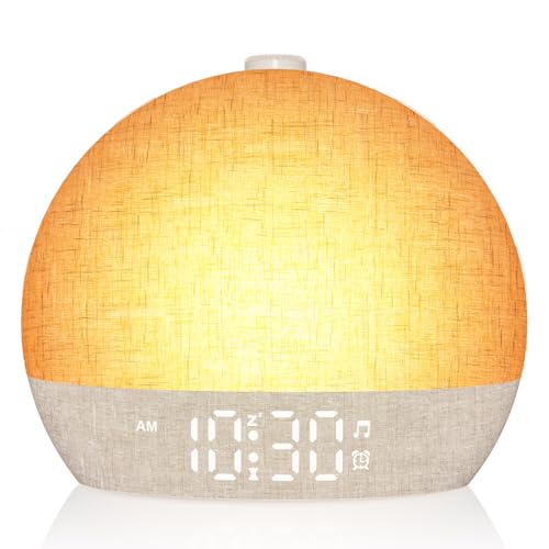 Wake Up Light Sunrise Alarm Clock with White Noise - Yellow Variation
