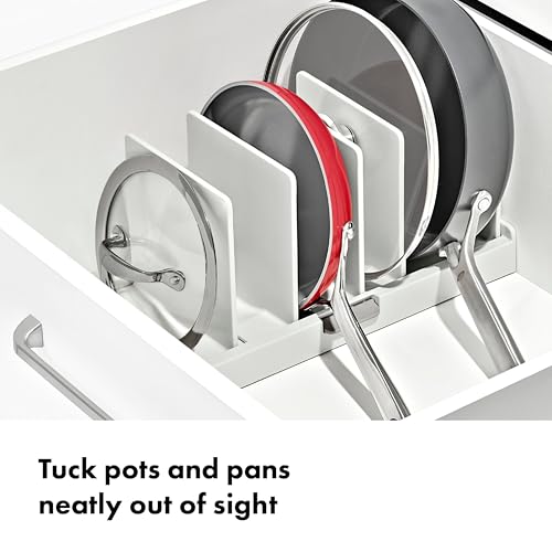 OXO Good Grips Adjustable Cookware Organizer - Customizable Pot & Pan Storage