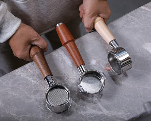 KNODOS Walnut 58mm Bottomless Portafilter for E61 Espresso Machines