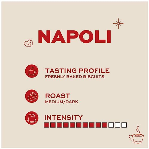 Kimbo Napoli Espresso Capsules - Medium-Dark Roast, 100 Count, Nespresso Compatible