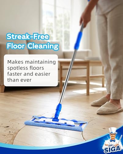 MR.SIGA Microfiber Mop for Hardwood & Floor Cleaning - Blue