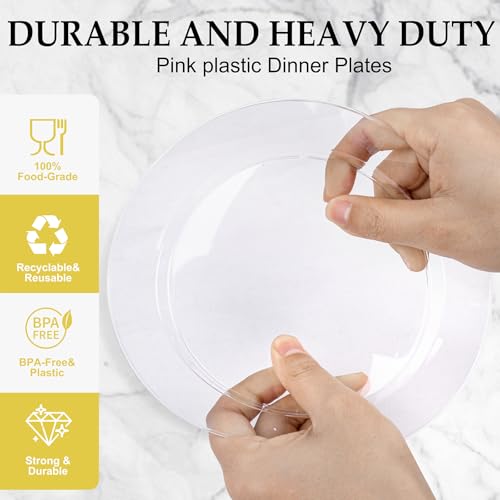 200PCS Clear Disposable Plastic Plates Set for Parties - 10" Dinner & 7" Salad Plates - Bulk Wedding & Event Tableware - Variation of THIS listing