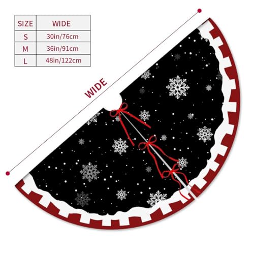 48in Christmas Tree Skirt for Farmhouse Gnome Decorations - Holiday Decor