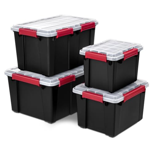 Sterilite 20 Gallon Gasket Tote Storage Bin 4 Pack Clear Stackable Containers