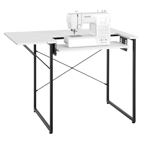 VEVOR Multipurpose Sewing Table 41.14 x 23.62 inches with Storage & Foldable Side Shelf