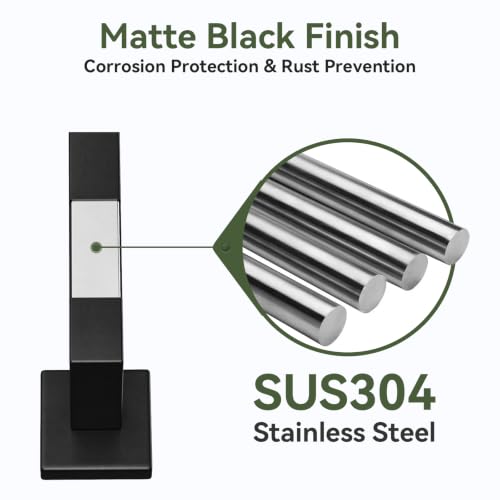 Matte Black Bathroom Accessory Set - 26 Inch 10 Pieces for Towel & Storage