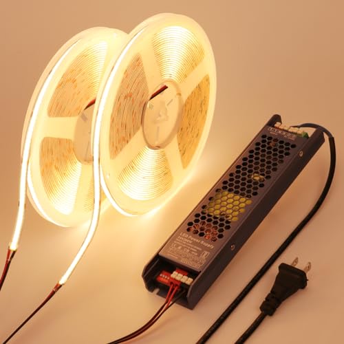 24V COB LED Strip Lights 65.6ft CRI 93, Cuttable, No Waterproof, Warm White