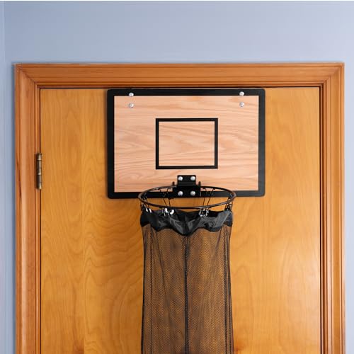 Wooden Basketball Hamper Over-the-Door Laundry Basket Room Decor