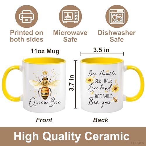 Queen Bee Coffee Mug Gifts for Women bees Lovers, Bee-humble Kind