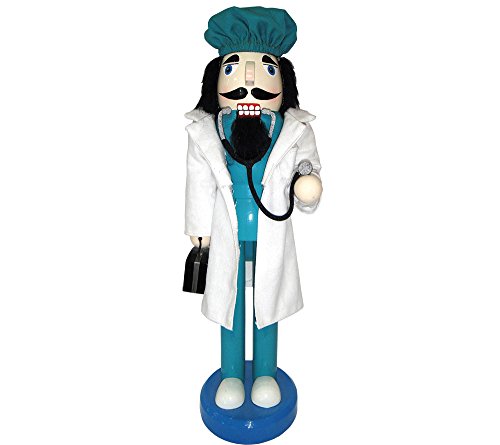 Santa's Workshop 14-Inch Decorative Nutcracker Doctor Figurine - Hand Painted Wood