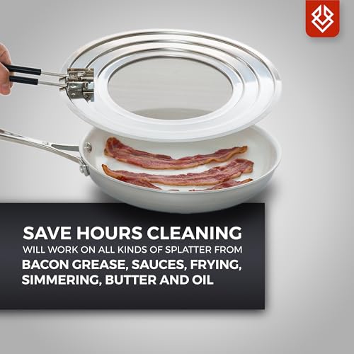 Silver 14-Inch Dishwasher Safe Splatter Screen Guard for Frying Pan - Grease & Oil Shield