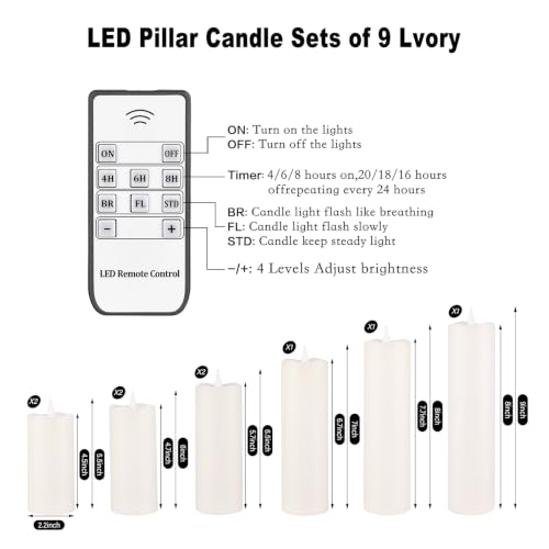 Rechargeable Flameless Candles with Remote & Timer - Safe LED Candle Set