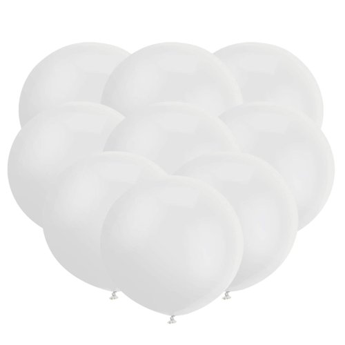 24pcs 18 Inch Big White Balloons Latex Round Balloons Giant White Balloon Jumbo Thick Balloon for Photo Shoot Birthday Wedding Party New Year's Day Christmas Decorations