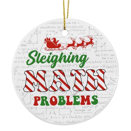 Funny Math Teacher Christmas Ornament Ceramic Gift - 3x3 Inches