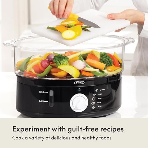 Two-Tier Food Steamer with Stackable Baskets - Black Kitchen Appliance