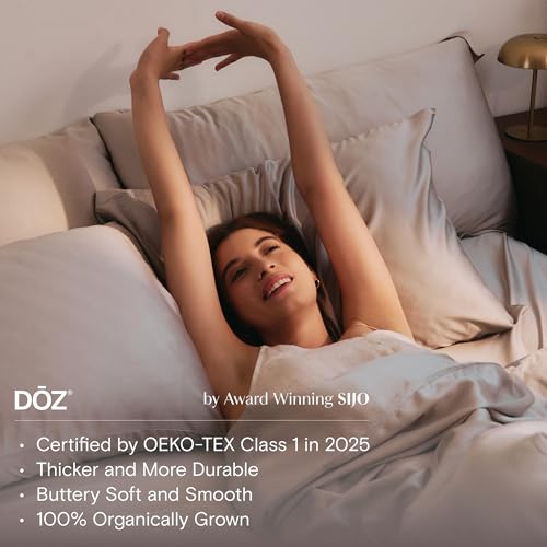 Organic Bamboo Duvet Cover Set Ivory Full/Queen - Cooling Soft Bedding