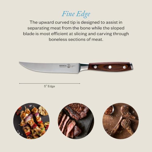 Pakkawood Handle Messermeister Avanta 5” Forged Steak Knife Set, 4-Piece