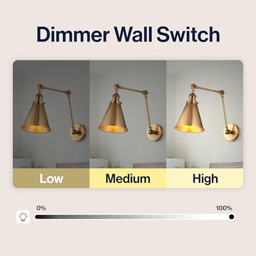 Wall Sconce Set of 2 - 7-Inch Brass Gold Adjustable Wall Lights