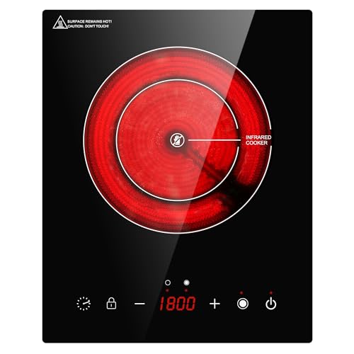 Cooktao 1800W Infrared Double Coil Electric Hot Plate for All Cookware