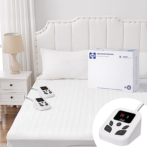 Sealy King Size Heated Mattress Pad with Dual Control & 10 Settings