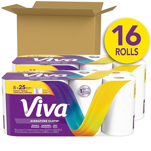Viva Signature Cloth Paper Towels Pack of 16 - 141 Sheets per Roll, Family Triple
