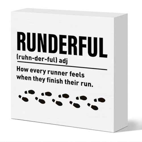 Runner Gift for Women Men, Running Lover Christmas Birthday Gift Marathon Runner Gift for Women Men Home Office Gym Fitness Decor Workout Decoration Wooden Sign, How Every Runner Feels