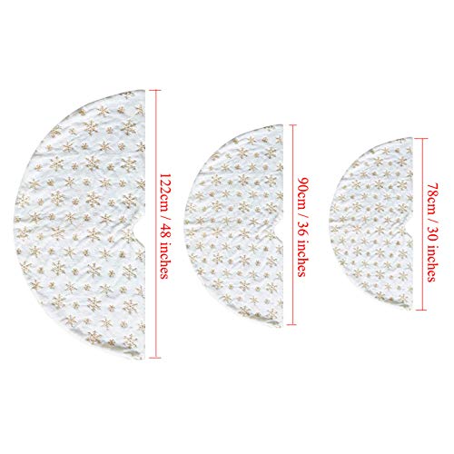 Plush Christmas Tree Skirts, 36 inches Luxury Snowy White Faux Fur