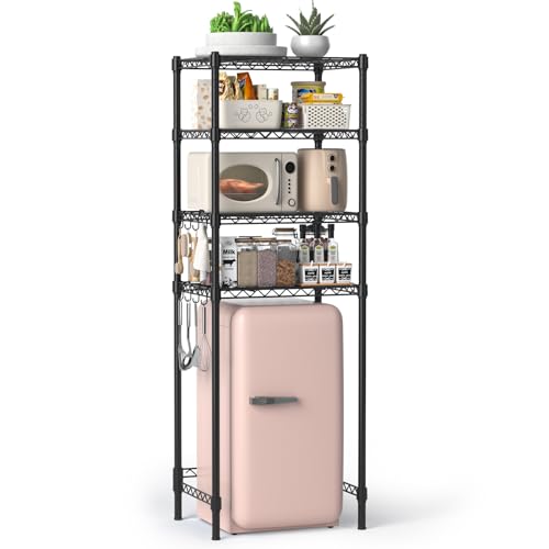 4-Tier Adjustable Mini Fridge Shelf Rack – Heavy-Duty Metal Storage Organizer