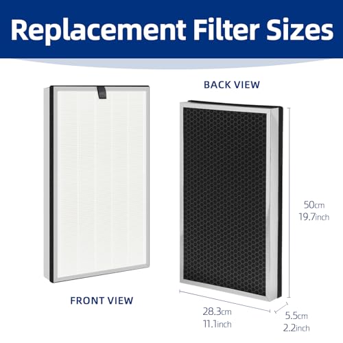 2 Pack Air Purifier Replacement Filters for MA 112 V2.0 - 3-in-1 HEPA & Carbon Filter