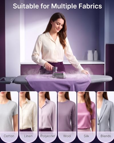OGHom Rose Pink Travel Garment Steamer 1200W with LCD, 4 Steam Levels & Dry Iron Mode