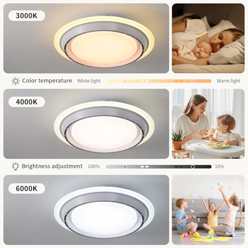 White Low Profile Ceiling Fan with Light - Bladeless Fandelier, 19.29"