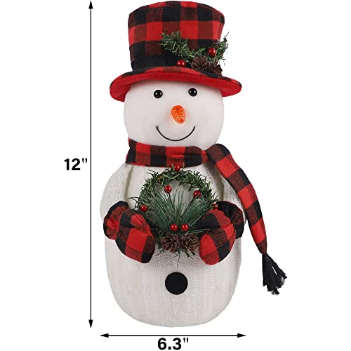 Sancodee Lighted Snowman Christmas Decor - Indoor 12" Style 2