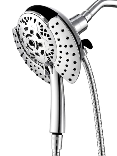 2-in-1 Shower Head with Handheld Combo - Silver Round, 2.5 GPM High Pressure