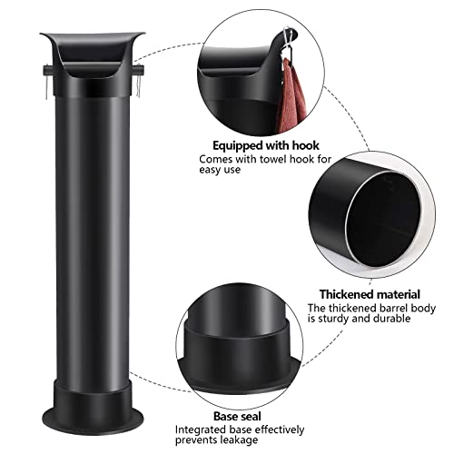 Black Espresso Coffee Knock Box - Commercial Standing Grounds Container with Garbage Bags & Towels