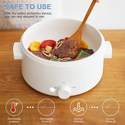 Electric Hot Pot, 2L Dual Power Multi-Functional Cooker