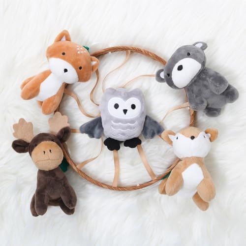 Woodgrain Baby Crib Mobile with 12 Lullabies & Woodland Animals - Tundra Theme