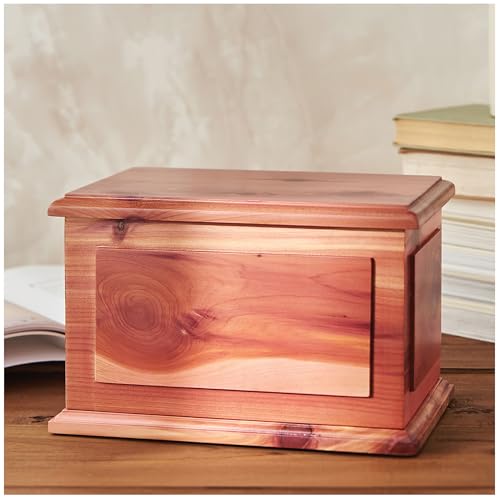 AspenStudio Cedar Wooden Urn for Cremation Ashes - Handcrafted American Cedar, Large Capacity, TSA Approved