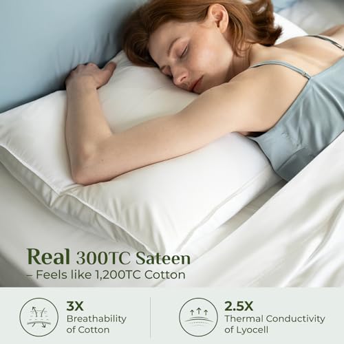 Bamboo Viscose Sheet Set - Queen Size, 4 Pieces, White, Cooling & Breathable