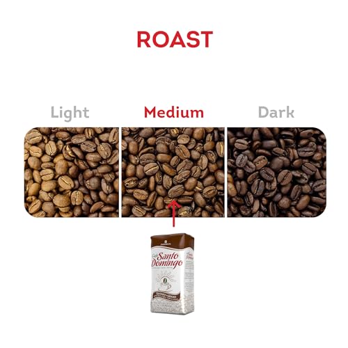 Café Santo Domingo Whole Bean Coffee Medium Roast 16oz Pack of 4 - Smooth & Balanced with Caramel & Vanilla Notes