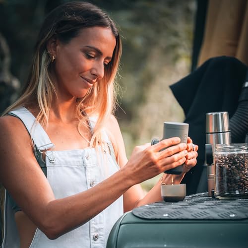 WACACO Minipresso GR2 Portable Coffee Maker - Olive Grey, Manual Espresso Machine