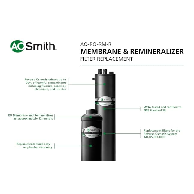 A. O. Smith Reverse Osmosis Membrane & Remineralizer Replacement for AO-US-RO-4000