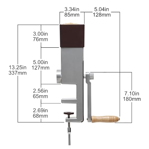 Kitchen Crop Hand Crank Grain Mill - Stainless Steel Flour Grinder for Wheat & Multi-Grain