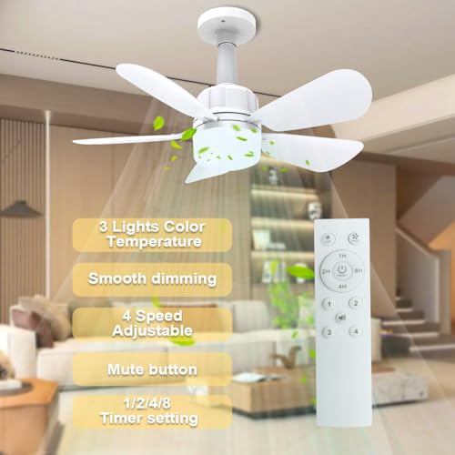 New White 2Pack Ceiling Fan Light Kit with Remote, Dimmable 3 Color Modes 3000K-6500K