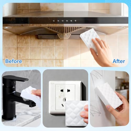 180 Pack Magic Sponges Cleaning Eraser - 2X Density Melamine Foam for Stain Removal