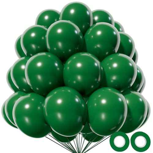 KAWKALSH Dark Green Balloon 12 Inch, 110pcs Latex Party Balloons Helium Bright Color for Birthday Baby Shower Wedding Party Supplies Arch Garland Decoration